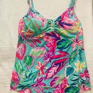 Stella Parker Vibrant Pink and Green Swim Tank Top